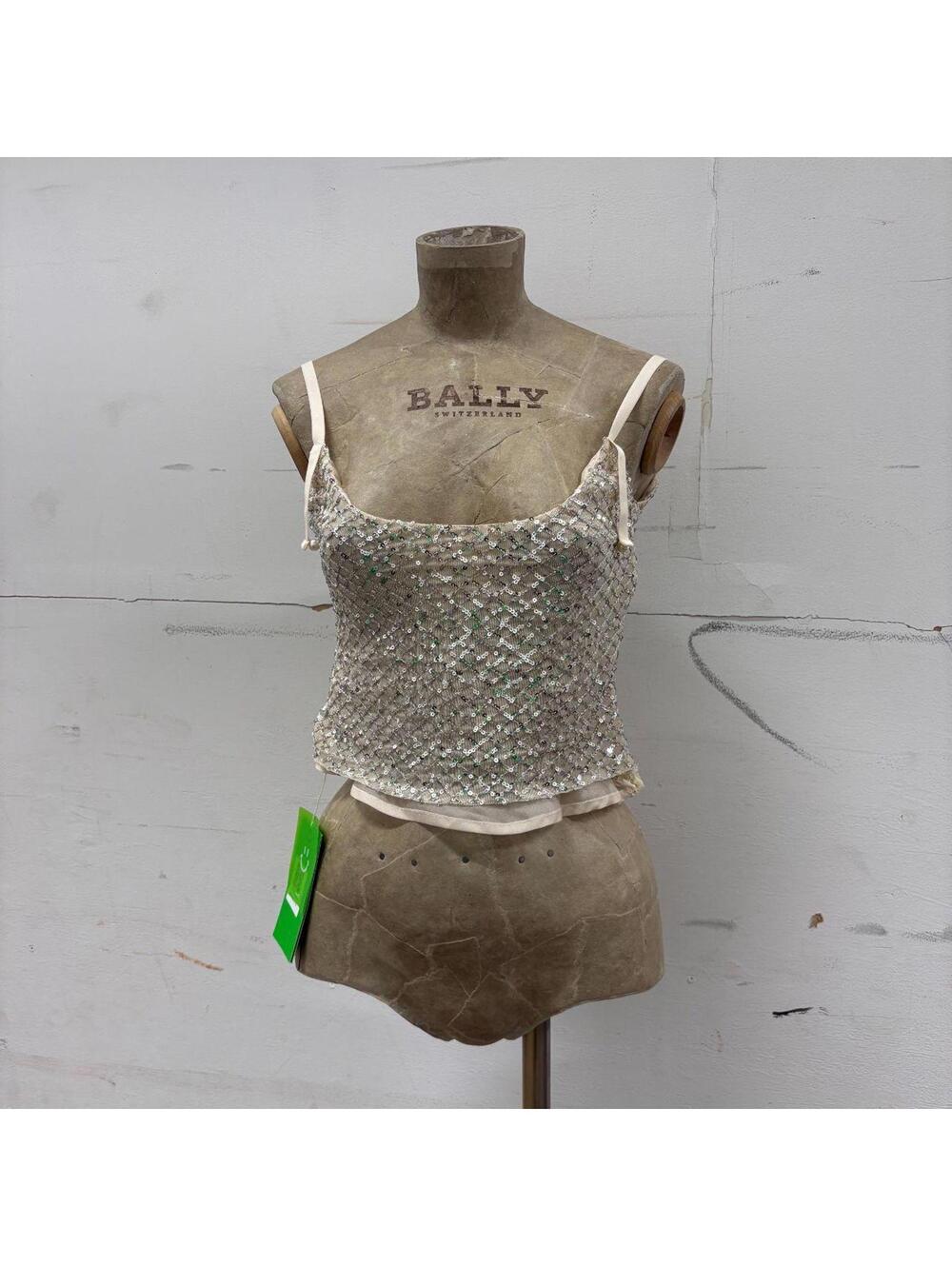 Champagne Pink Sequin & Beaded Camisole Size XS